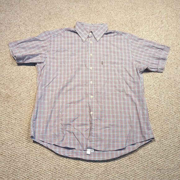 Barbour Country Tattersall Button Up Shirt Mens L Check Colorful Short Sleeve - Picture 1 of 7